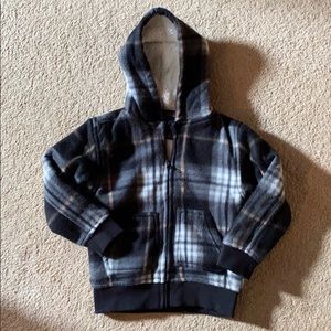 Boys Elevani Plaid Fleece Lined hooded Jacket